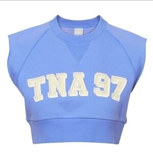 Aritzia TNA Cozy Fleece Cropped Muscle Shirt Purple Small